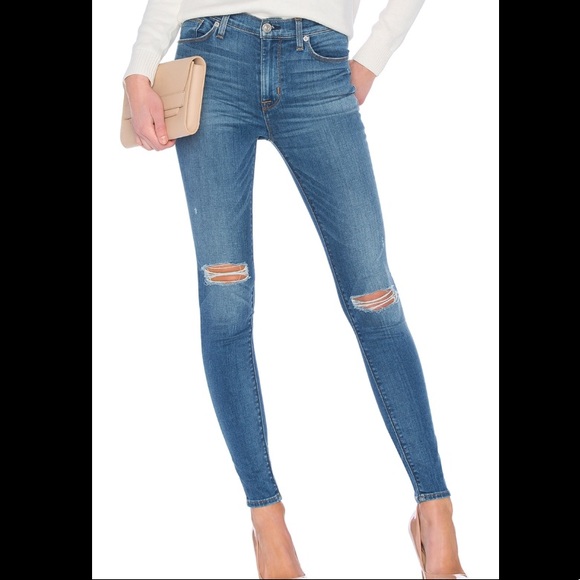 HUDSON BARBARA DISTRESSED SKINNY JEANS SZ 27 - Picture 1 of 9